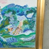 Anders Fogelin, Scandinavian Modern Landscape, 1970s, huile sur toile, encadré