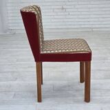 1960s, set of 2 Danish easy chairs, traditional Danish woven wool fabric.