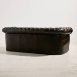 Chesterfield-style leather sofa set, set of 3