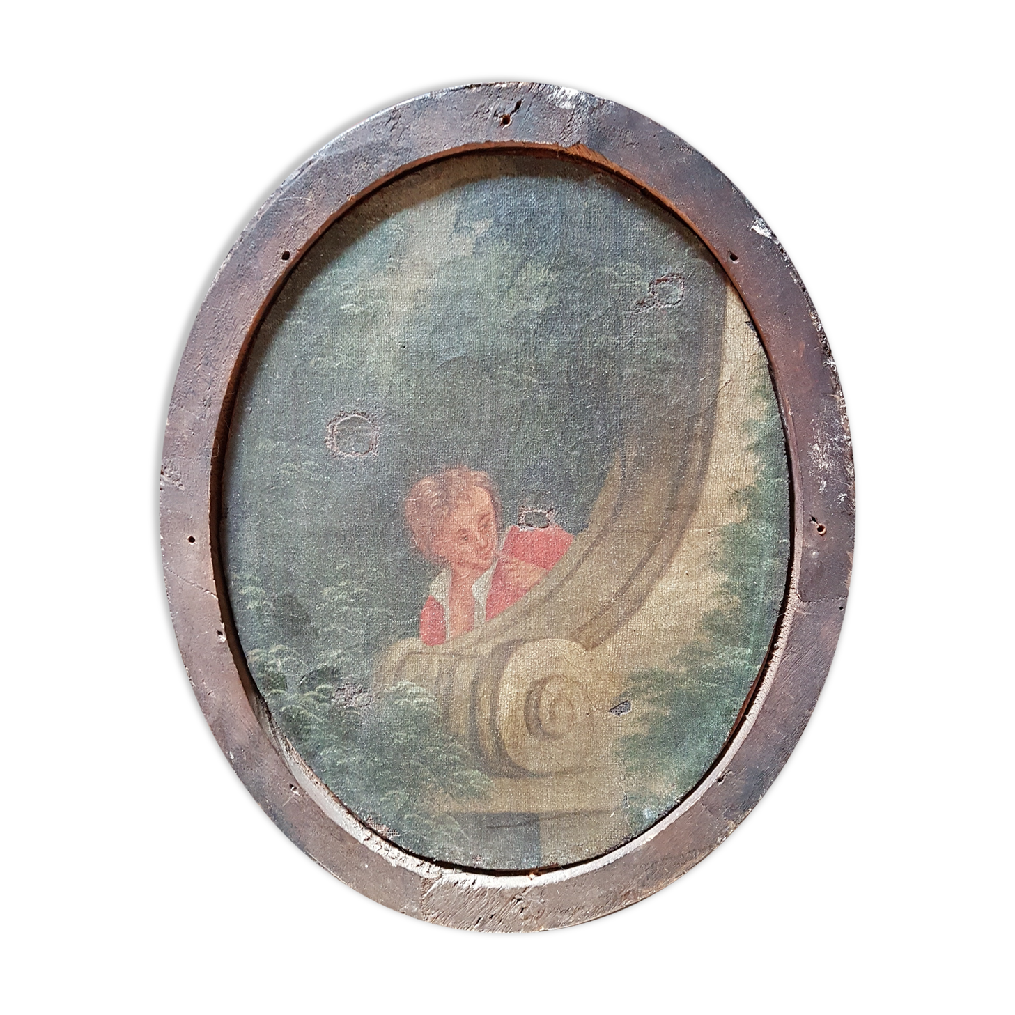 Fragment of bucolic painting period late 18th - early 19th century