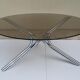 Chrome design coffee table and smoky glass 70s