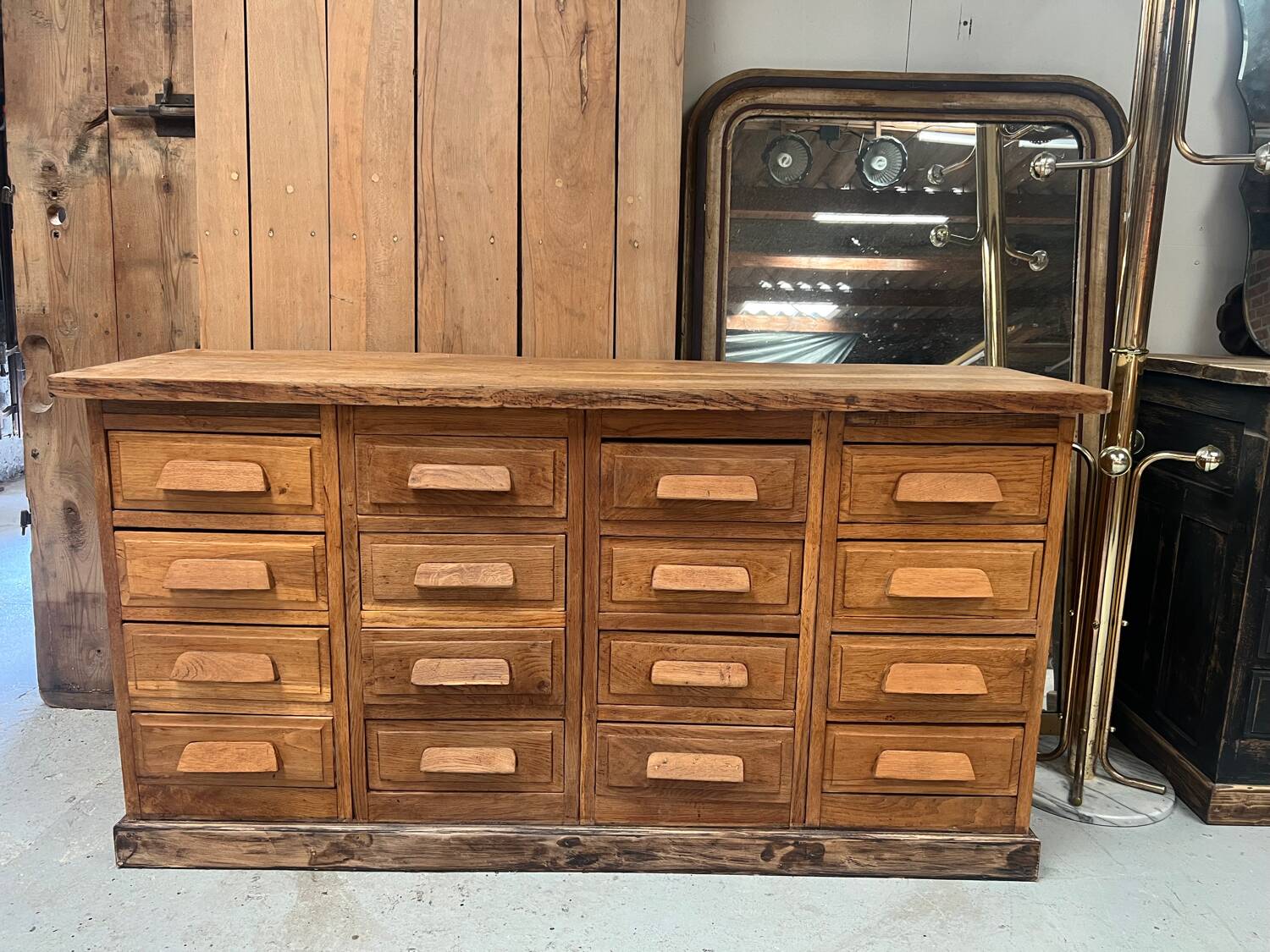 Antique haberdashery cabinet in oak