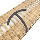 Wall coat rack with 3 hooks in iron and wicker braided 60s