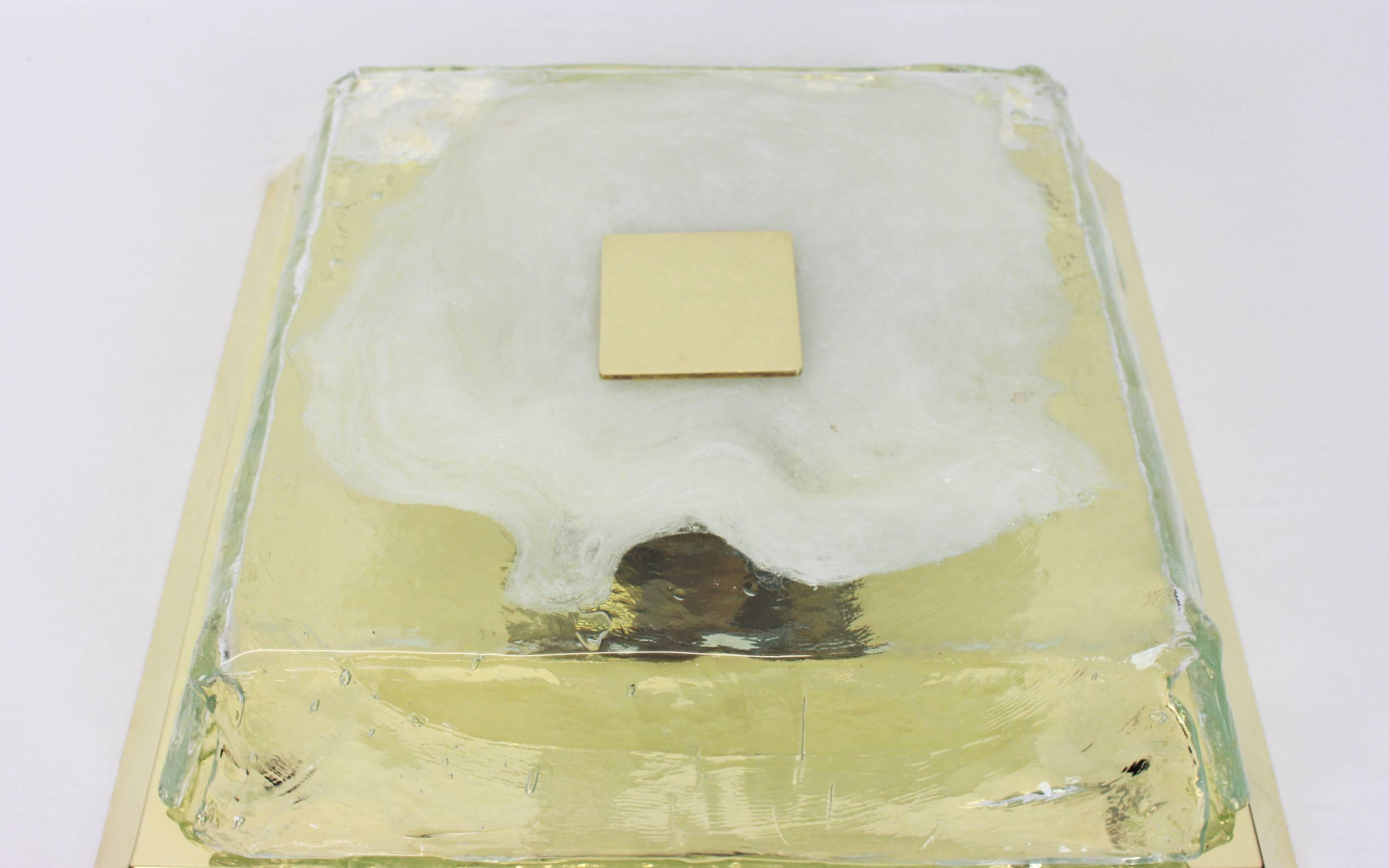 Square ceiling light Kalmar in organic Murano glass, Austria, 1960s.