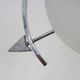Suspension in chromed metal and glass, space age, arrow crossing a globe. Seventies