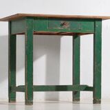 Antique green table in solid pine (circa 1920)