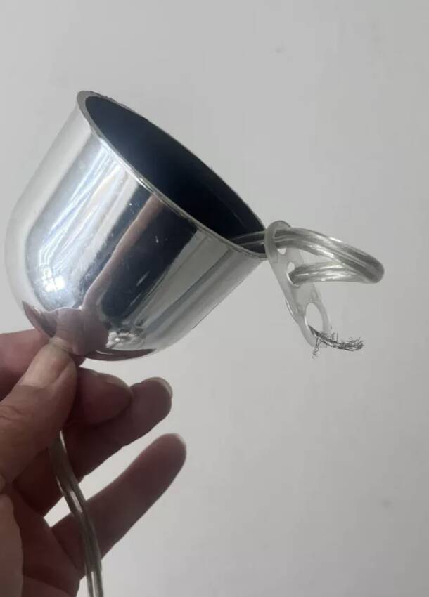 Brushed metal flower pendant light, 1970 design