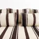 Brown striped kilim floor cushion – handwoven wool, cream base