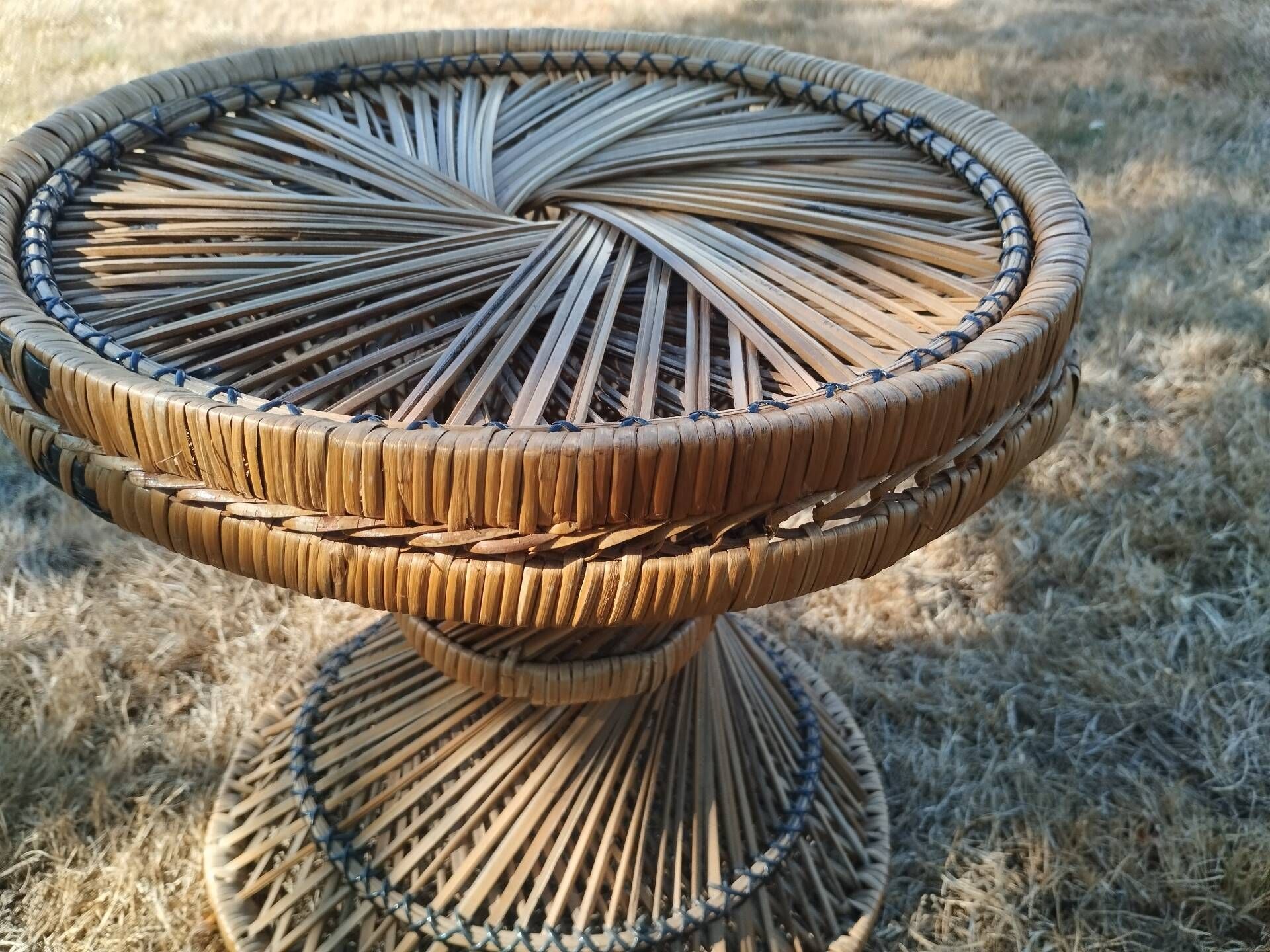 Vintage antique rattan wicker chair armchair