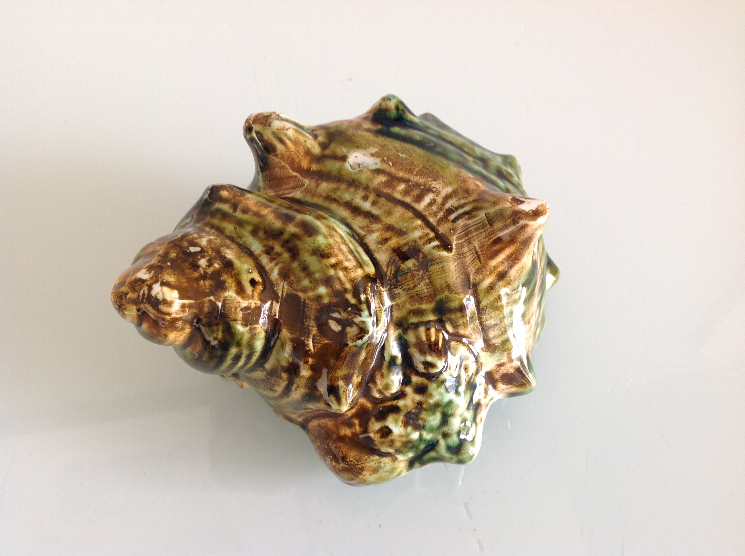 Ashtray "shell" in polychrome / vintage ceramic 50s-60s