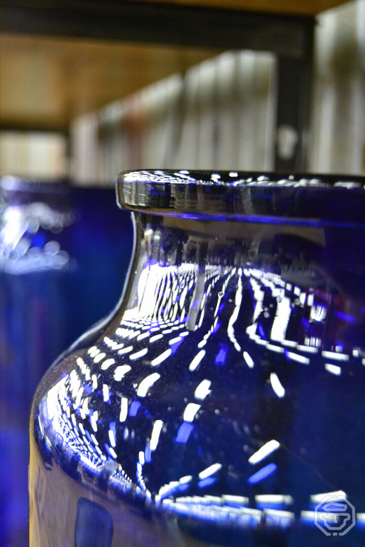 Vase verre bleu cobalt