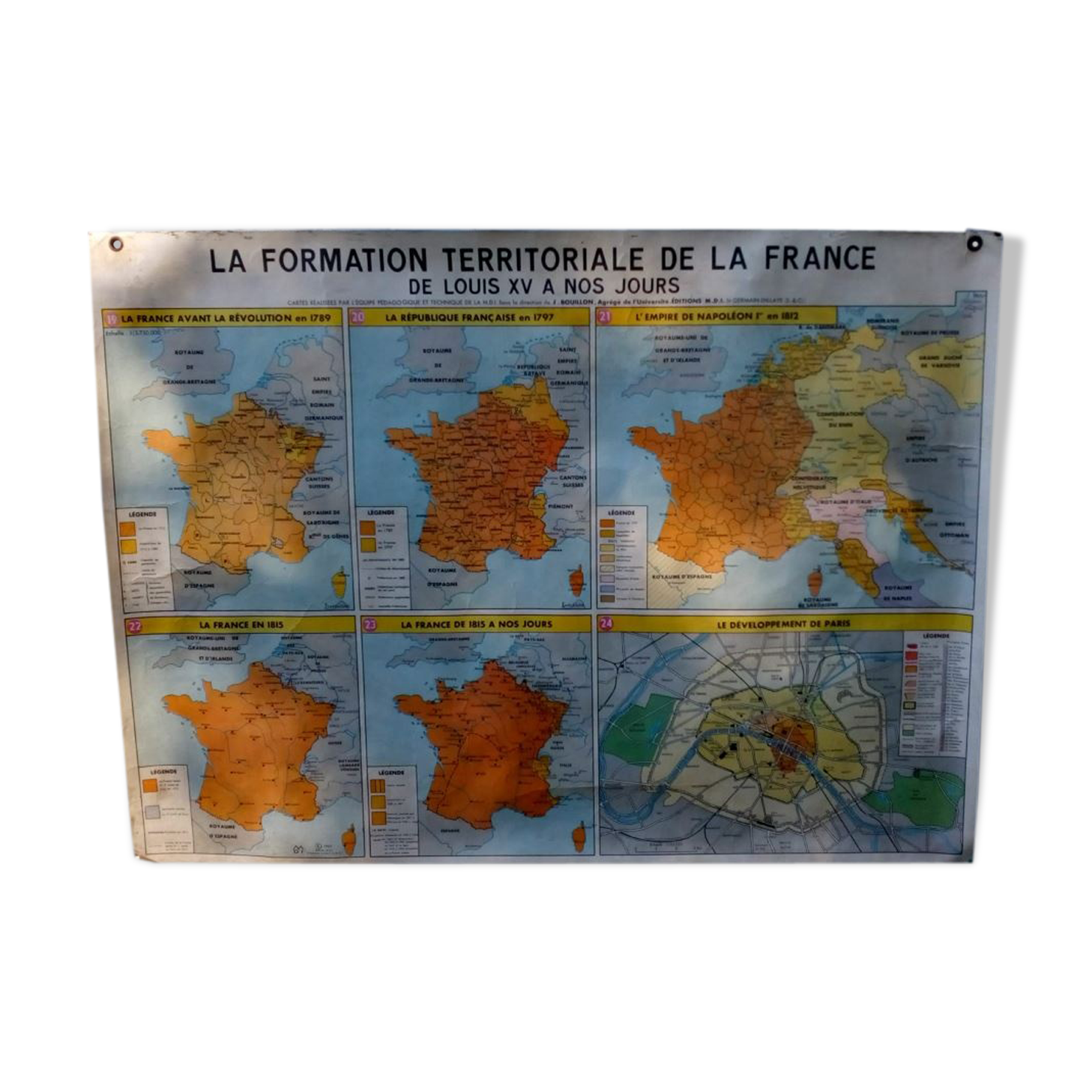 School poster diplomat the territorial formation of France 1962