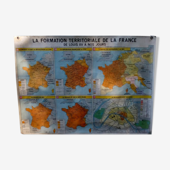 School poster diplomat the territorial formation of France 1962