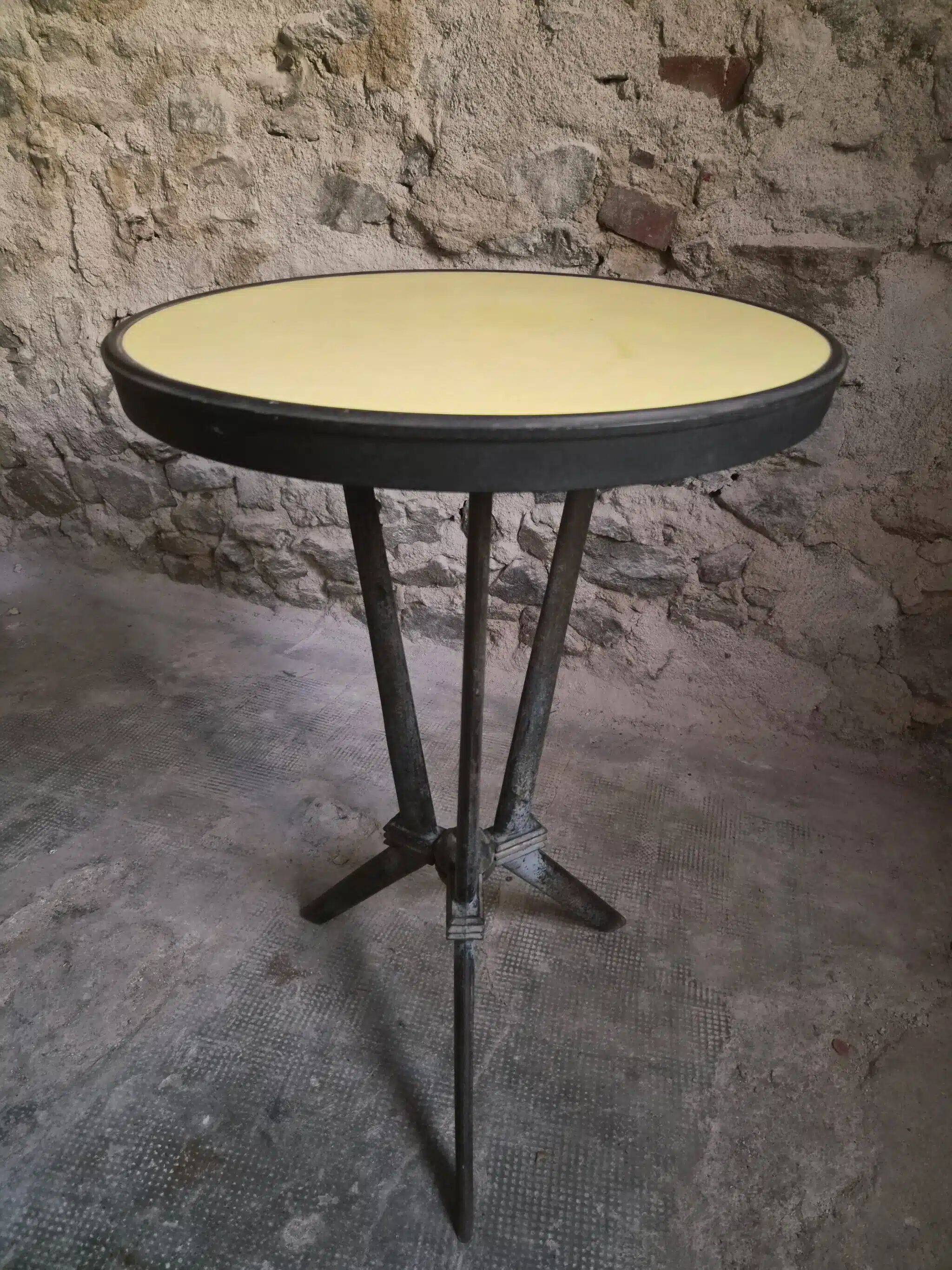 French Art Deco bistro table REX with a bakelite top, circa 1930.