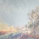 Vintage abstract landscape oil painting by Lars Falk, Sweden