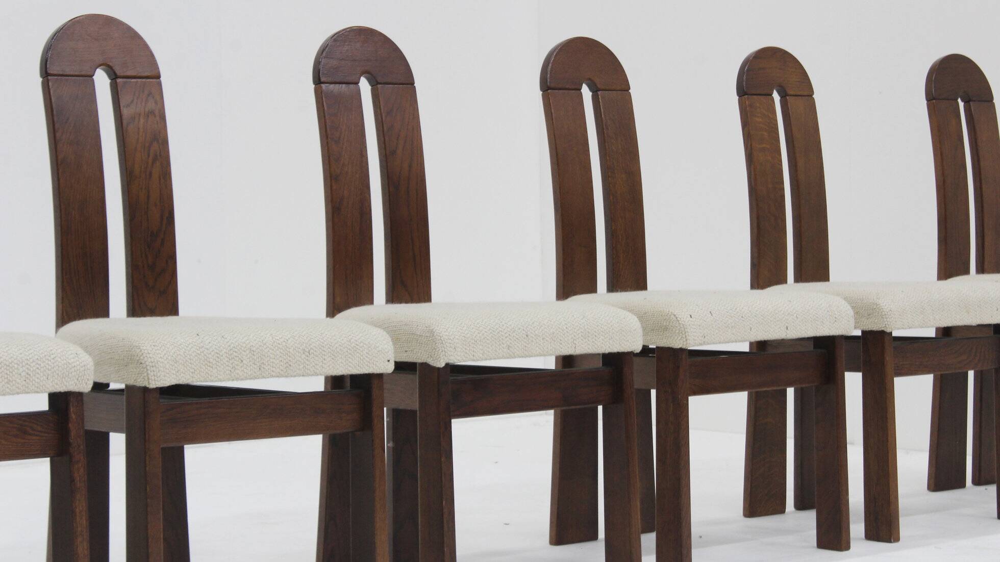 Vintage brutalist dining chairs, set of 6
