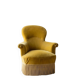 Fauteuil crapaud Napoléon III en velours jaune