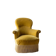 Fauteuil crapaud Napoléon III en velours jaune
