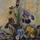 Huile sur toile par Picquet nature morte bouquet d'iris XXe