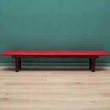 Red eco leather bench, Danish design, 1990s, production: Denmark