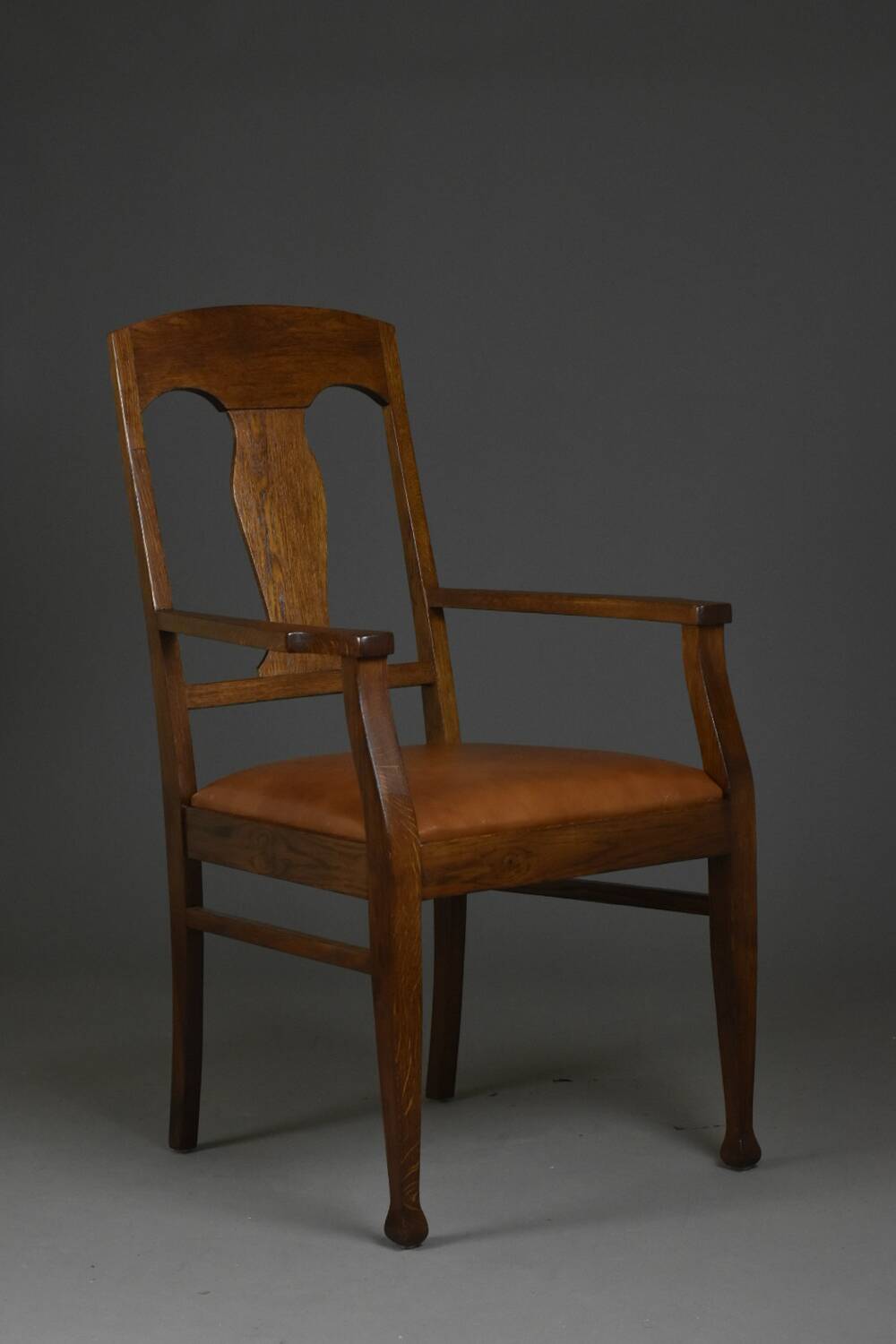 Art Deco Oak Armchair, 1920s–30s