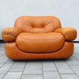 2 fauteuils en cuir cognac Sapporo, Mobil Girgi Italie