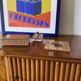 Hollywood regency smoking set, lucite and Vienna stray, Italy 1970