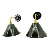 Enamelled sheet metal wall lights