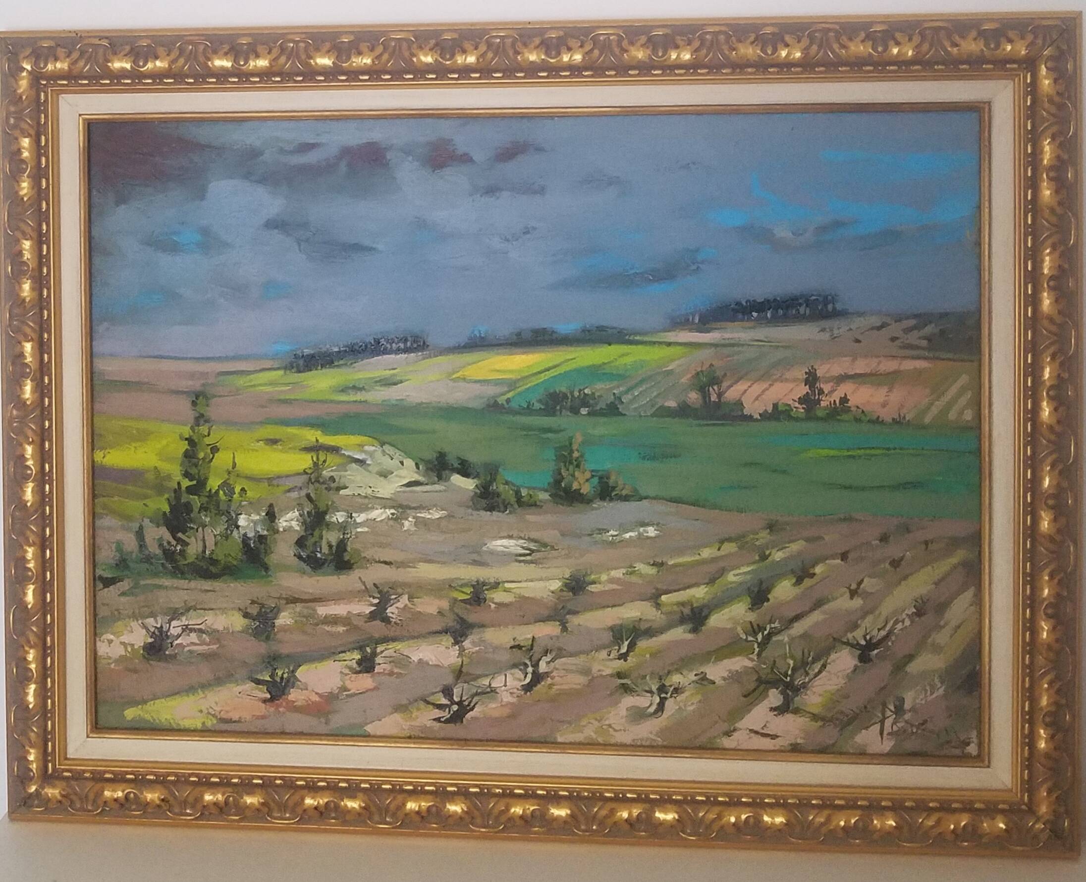 Vintage oil painting on canvas