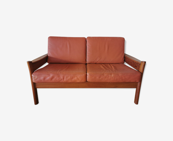 Dyrlund leather sofa from the 60s