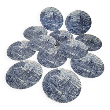 Set of 12 dessert plates from The Post House by Bursley