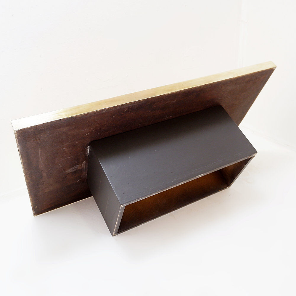 Brass coffee table engraved in the style of Christian Krekels, Belgium 1977.