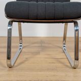 Chrome & Rosewood armchairs, Gordon Russell, United Knigdom, 1970s.