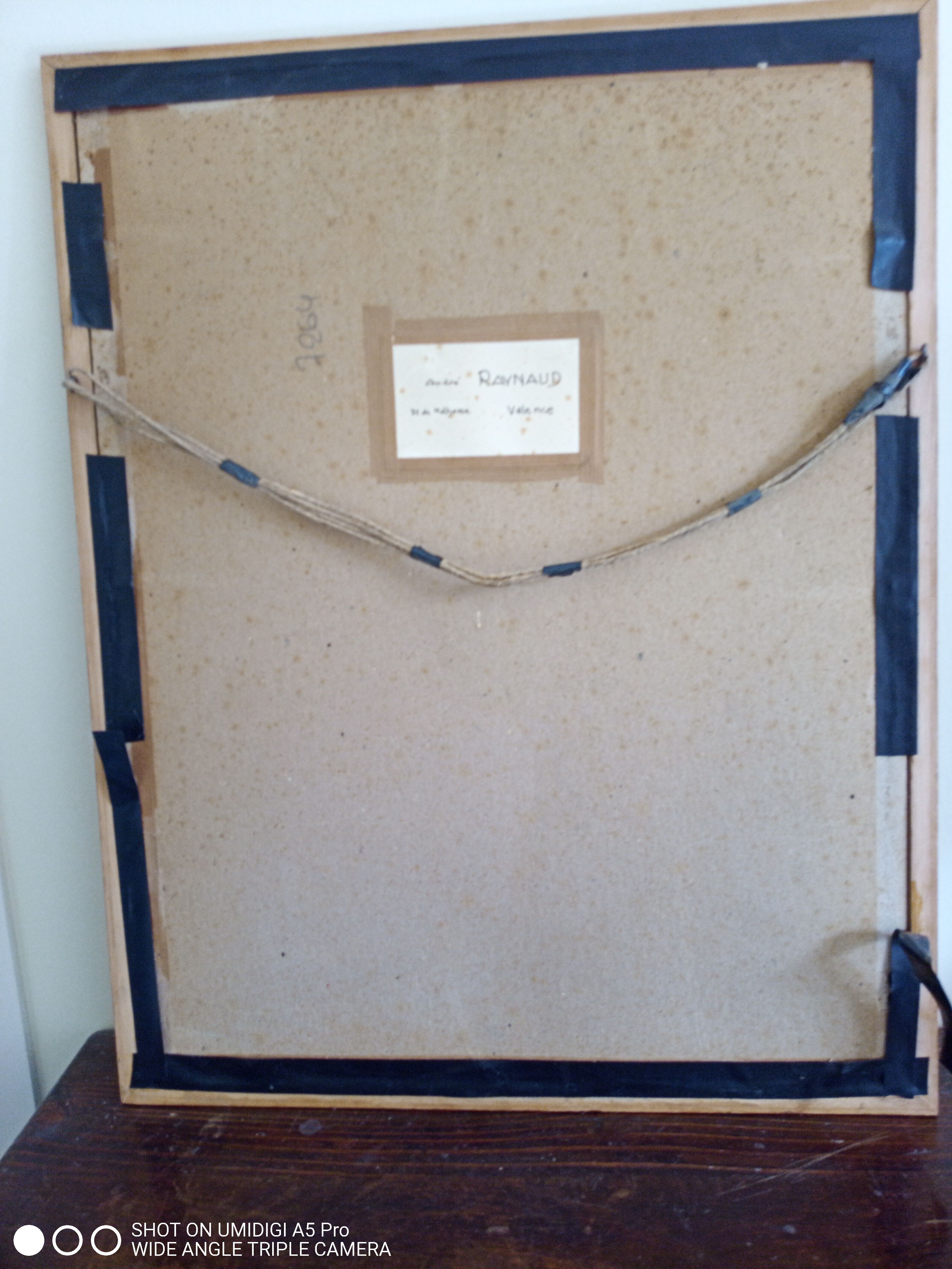 Watercolor signed, artist label on the back Valence, André Raynaud