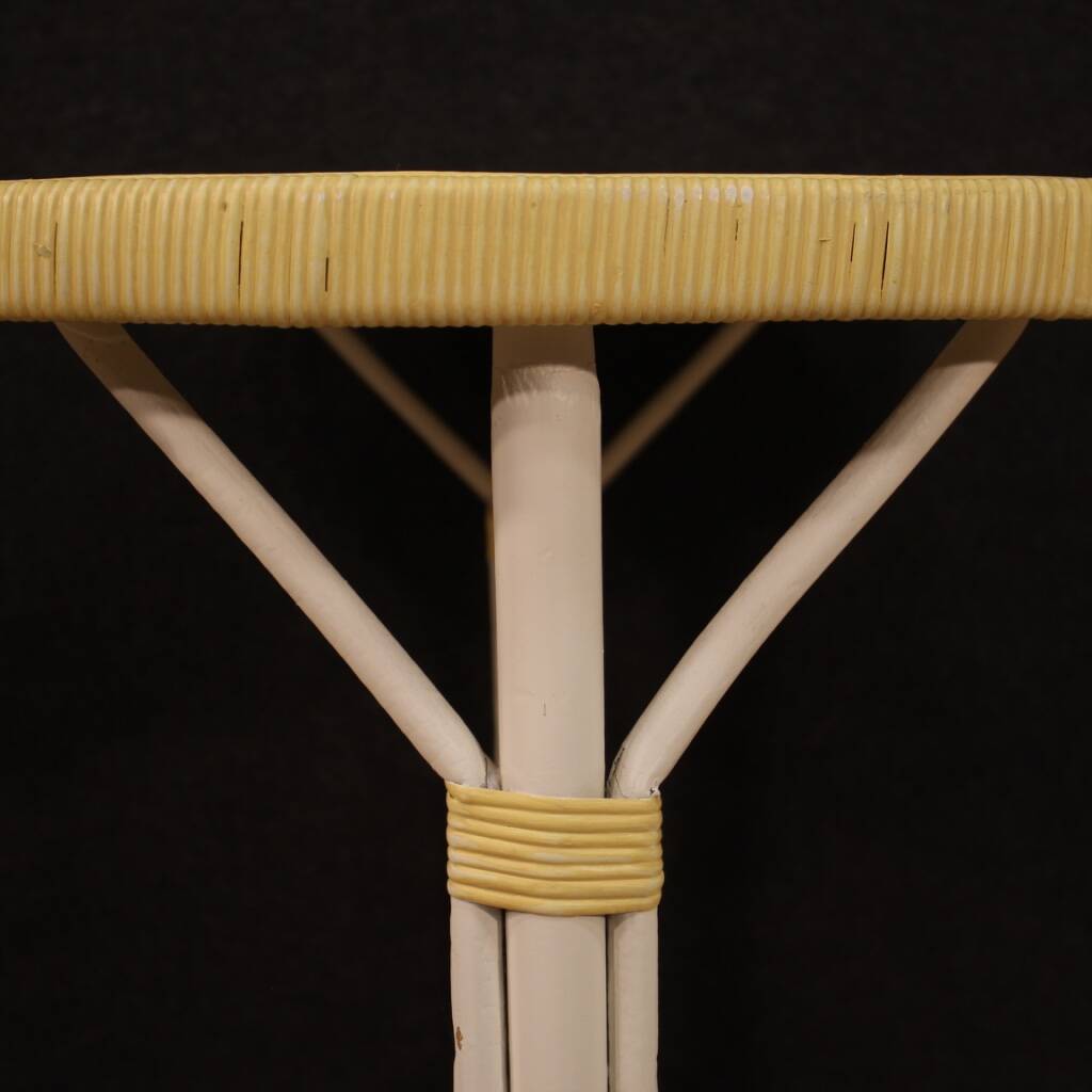 Table basse de jardin en osier, années 80