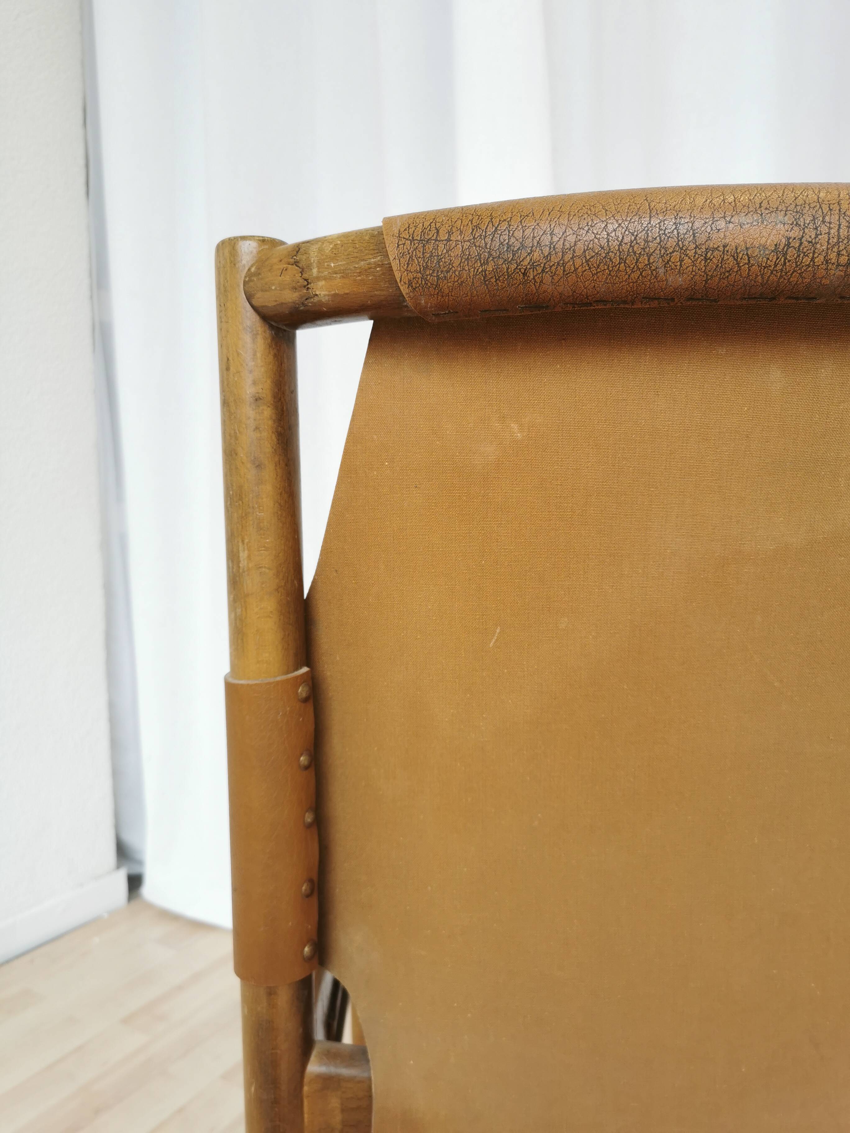 Vintage Janez Lajovic Leather Dining Chair: Mid-Century Modern 1980s