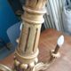 Antique chandelier in carved wood, 6 light arms and gilded with fine gold.