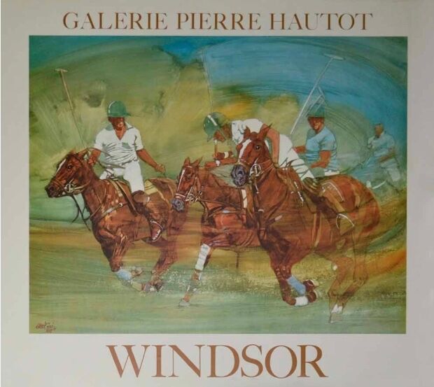 Windsor poster, polo players, for the Pierre Hautot gallery.