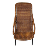 Mid-Century Wicker lounge chair by Dirk Van Sliedrecht, 1960's, Netherlands