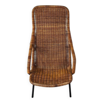 Mid-Century Wicker lounge chair by Dirk Van Sliedrecht, 1960's, Netherlands