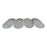 Lot de 12 assiettes plates en terre cuite émaillée vert céladon