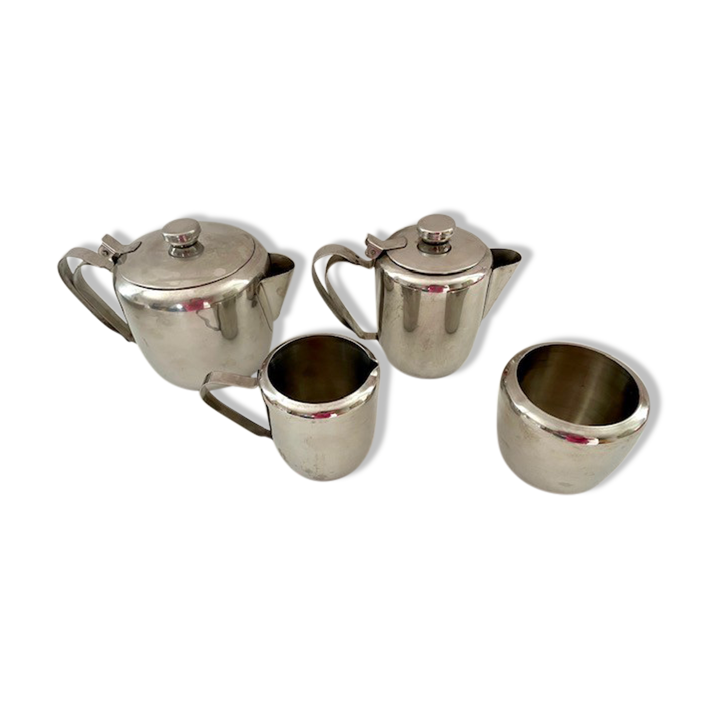 Tea service in stainless steel 50s
