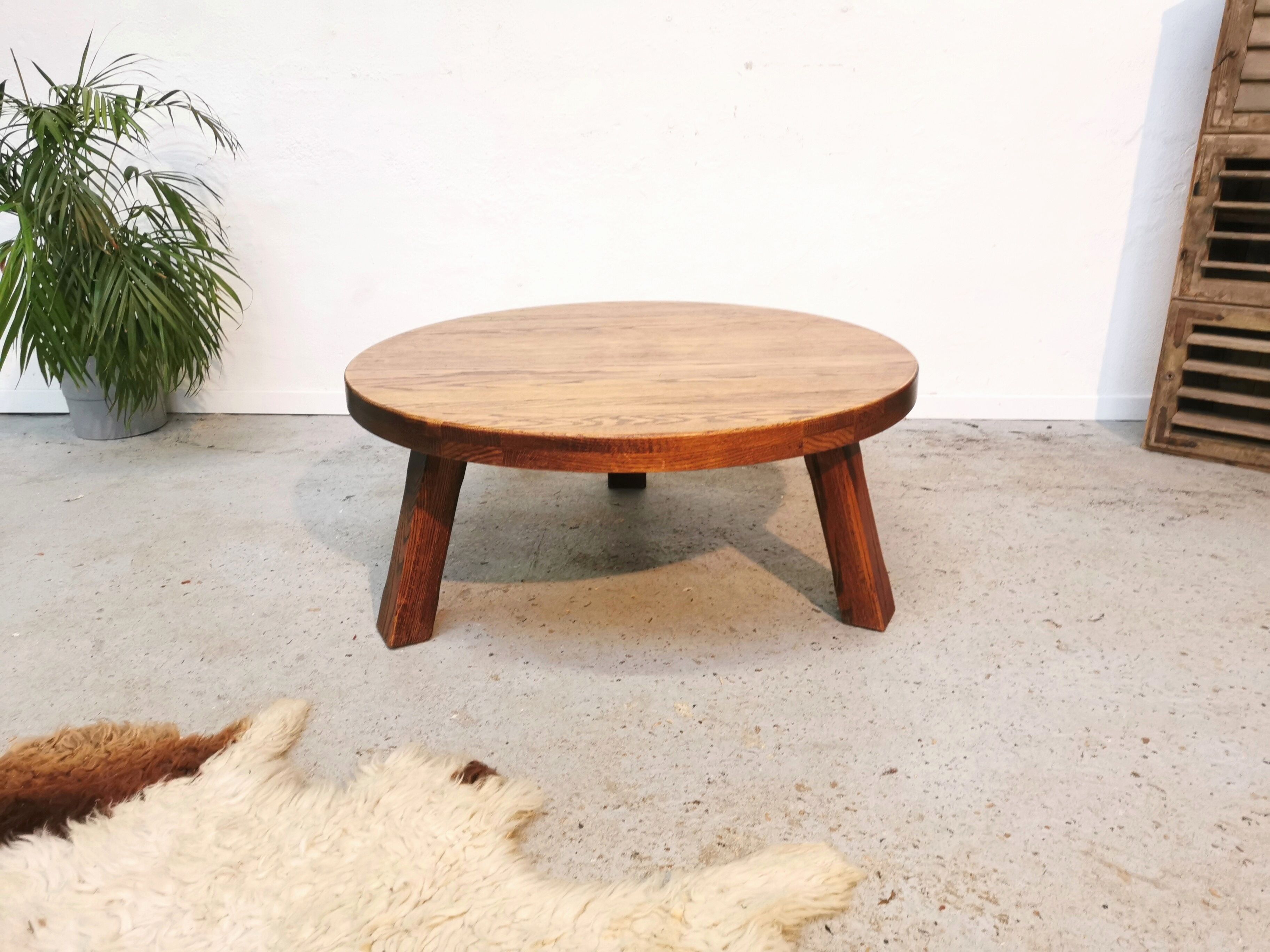 Vintage tripod coffee table brutalist style