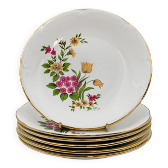 Gien plates with floral decoration