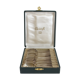 Coffret de 12 cuillères à café moka ou expresso en métal argenté Christofle Marot Coquille