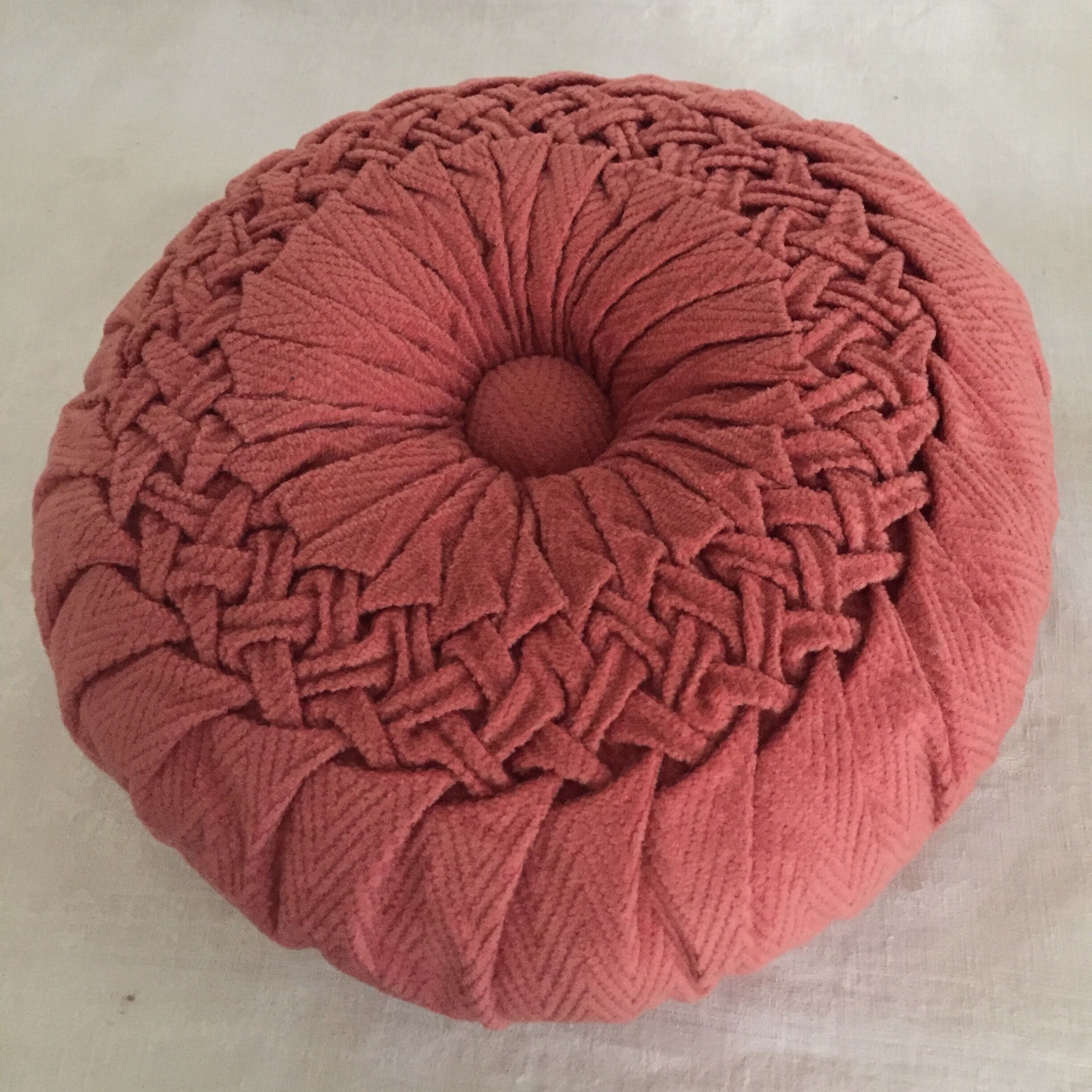 Velvet cushion, vintage pleated