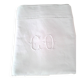Drap de dessus en coton blanc monogrammé "CQ" 2 x 3 m