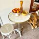 Table bistrot en fonte de fer grise et mélaminé beige ⌀ 60 cm