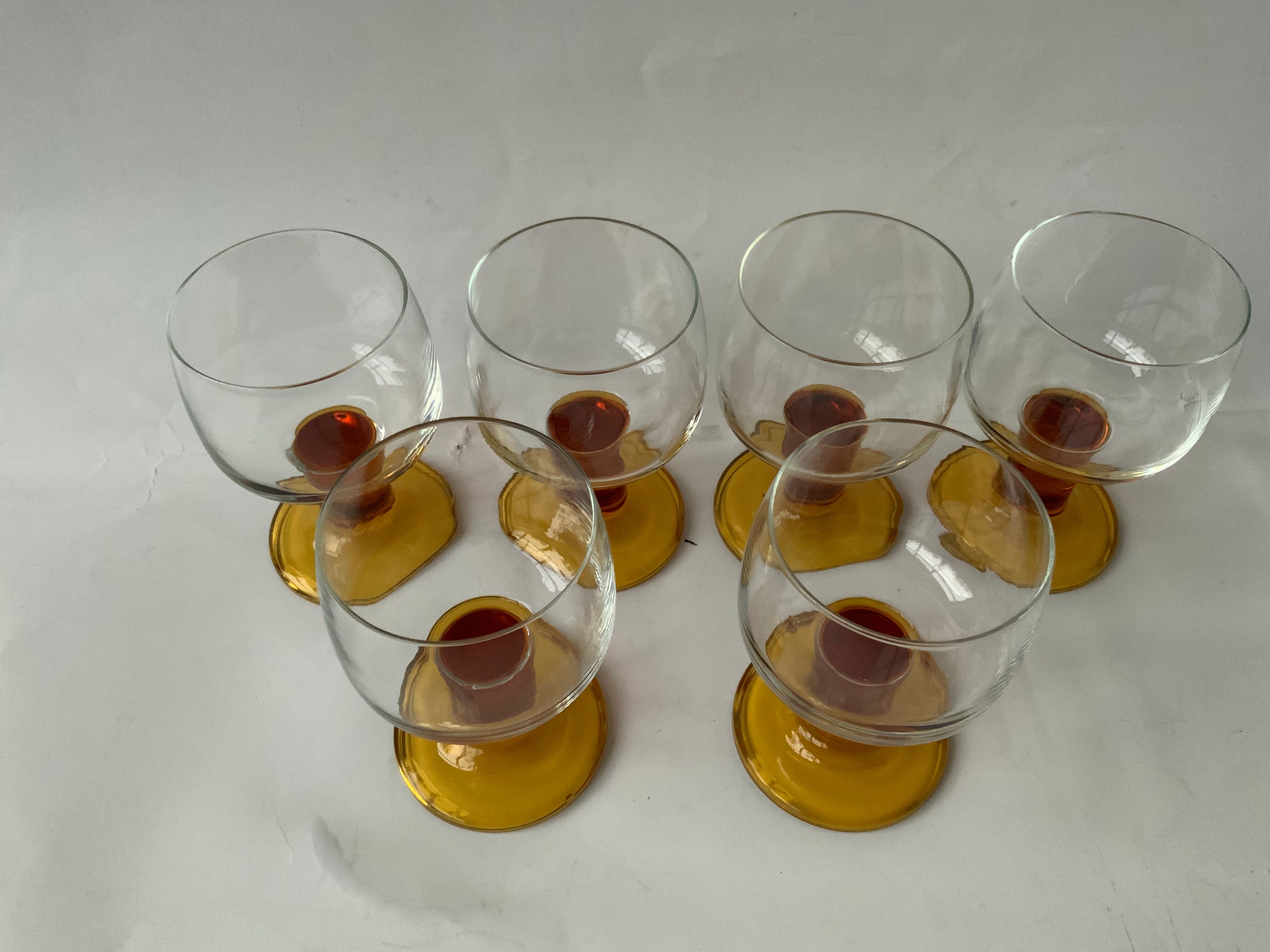 Selency amber stemmed glasses x Monoprix Croisé Laroche