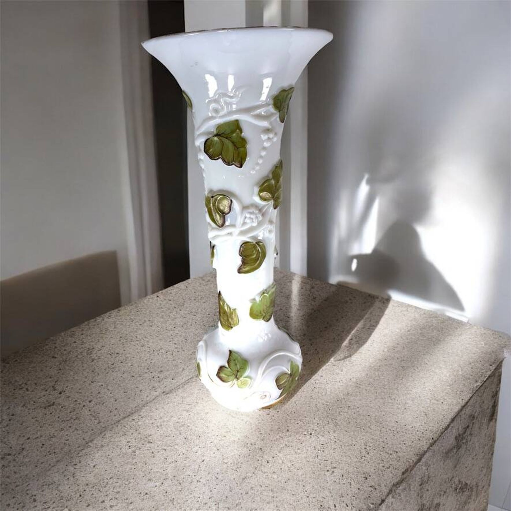 Baccarat Opaline Vase XXL Grape Decoration 1860 19th Century France